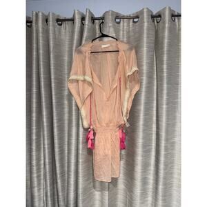 Shiraleah Chicago tasseled boho embroidered kaftan batwing cover-up